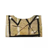 Custom Crown By Jean Michel Basquiats Tissue Box Cover Rectangular PU Leather Graffiti Art Facial Tissues Holder for Home 2