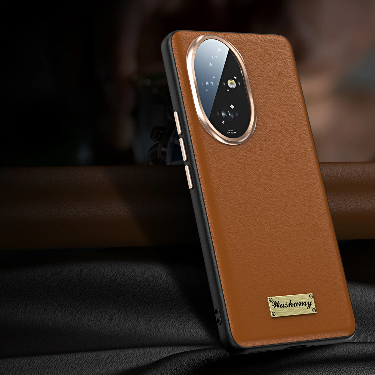 Premium Genuine Leather Camera Protector with Metal Frame - Soft Bumper Lens Guard