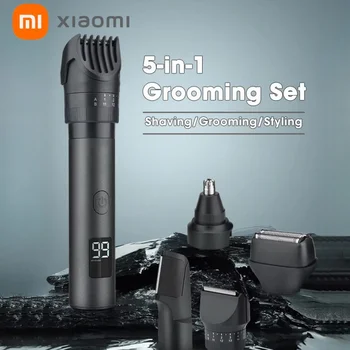 5-in-1 Rechargeable Cordless Body & Beard Hair Trimmer for Men – Electric Razor, Hair Clipper & Grooming Kit