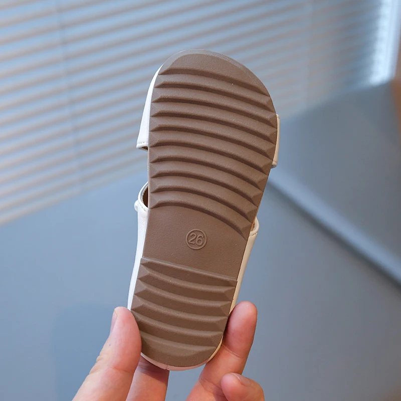 Girls Summer Beach Sandals with Shiny Beads