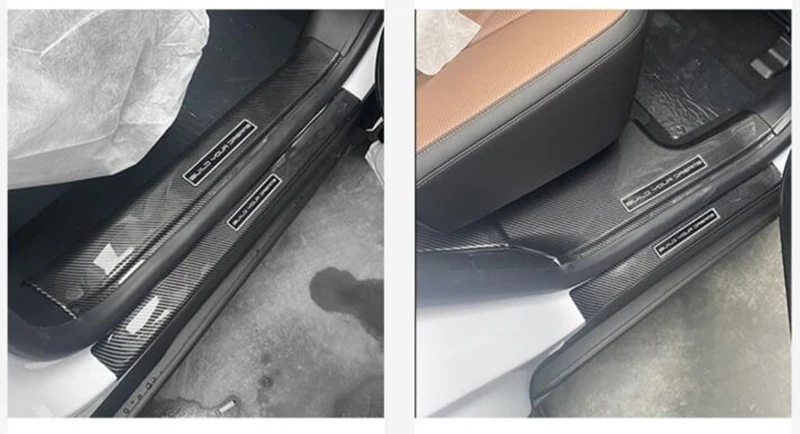 BYD Tang II EV Tan EV 2022 2023 탄소 섬유 스타일 내부 외부 도어 씰 패널 스커프 플레이트 킥 스텝 트림 커버 프로텍터
