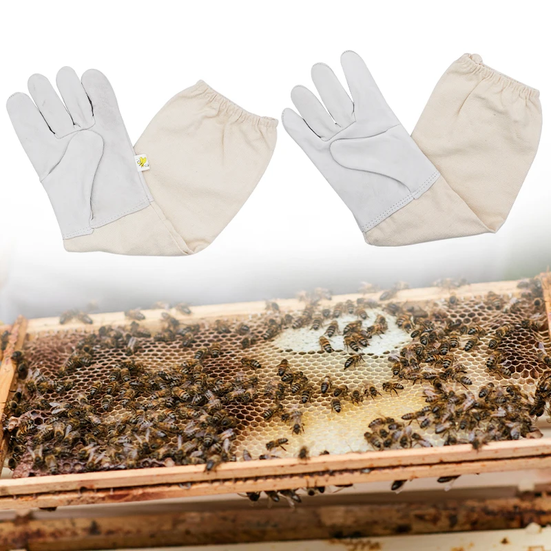 Beekeeper Gloves Protective Sleeves Professional Anti Bee for Apiculture Beekeeper Prevent Beehive Tools Stab Resistant Gloves