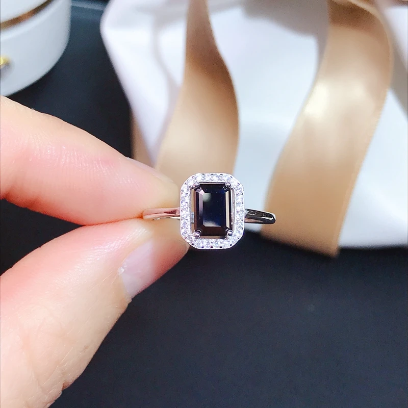 Black moissanite Personality design New ring, 925 Sterling silver