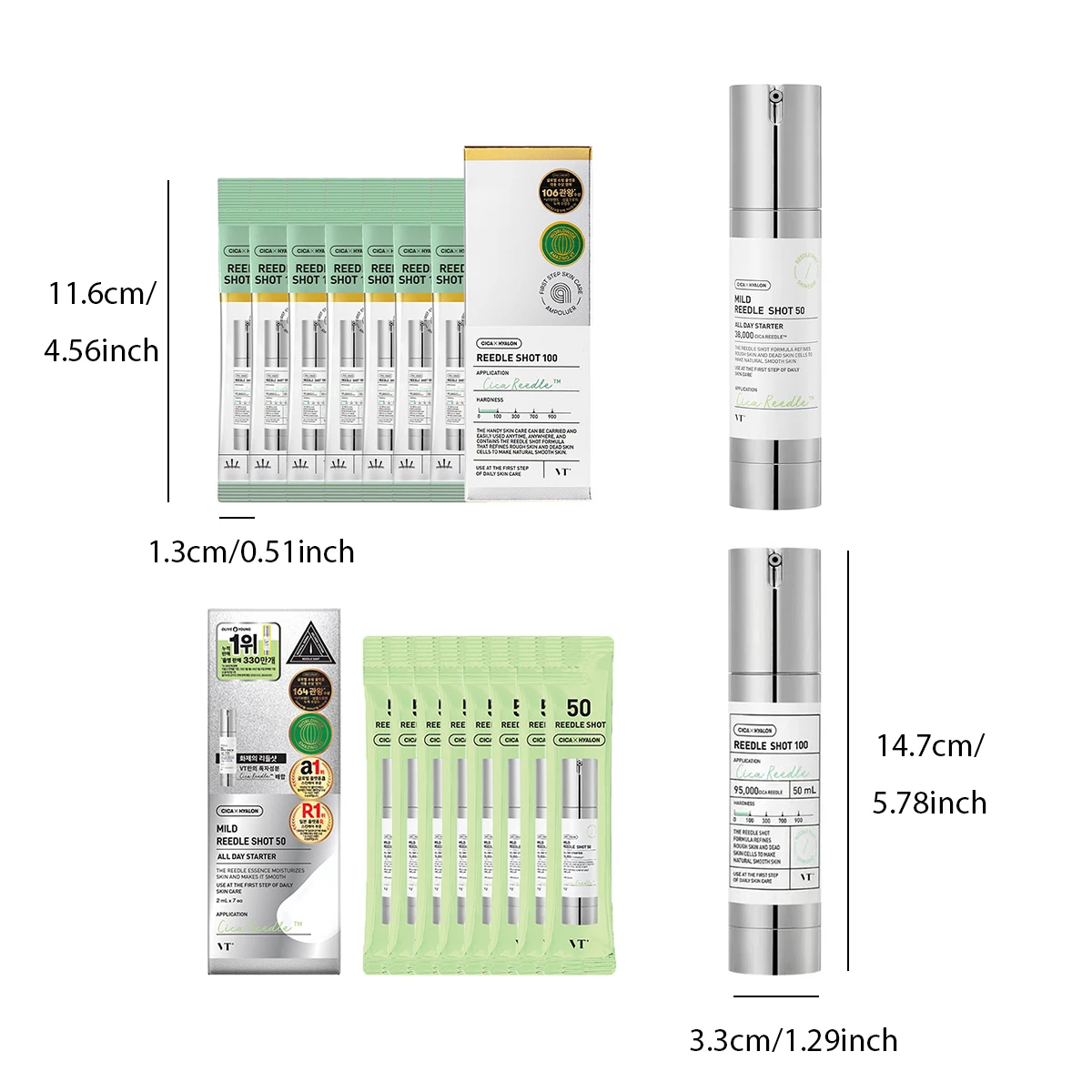 VT COSMETICS CICA Reedle Shot - Multi-Size Essence for Deep Hydration & Repair with Centella Asiatica - K-Beauty Formula