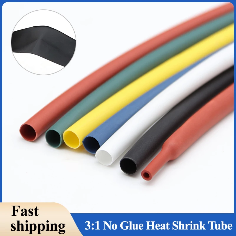 1m-50m 3:1 Heat Shrink Tube No Glue Dia 1.5/3/4.5/6/9/12/15/18mm Polyolefin Insulated Waterproof Protection Lined Cable Sleeve