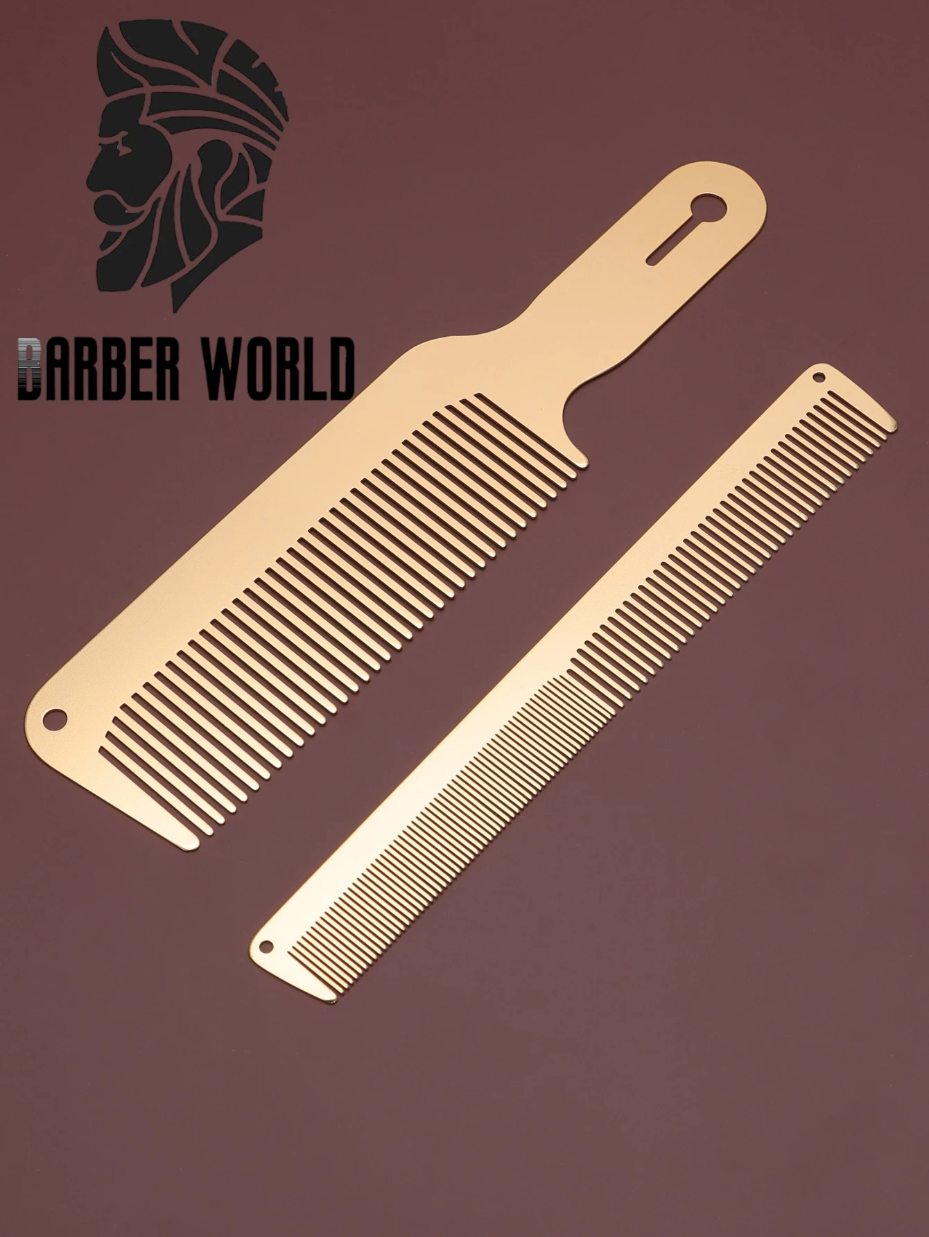 2PCS Electroplating Gold Hair Comb Pro Hair Cutting Dying Hair Brush Hairdressing Combs Ultra-thin Barber Tool Salon Accessories thin gold typeface calligraphy collection brush calligraphy card emperor huizong of song zhao ji ink