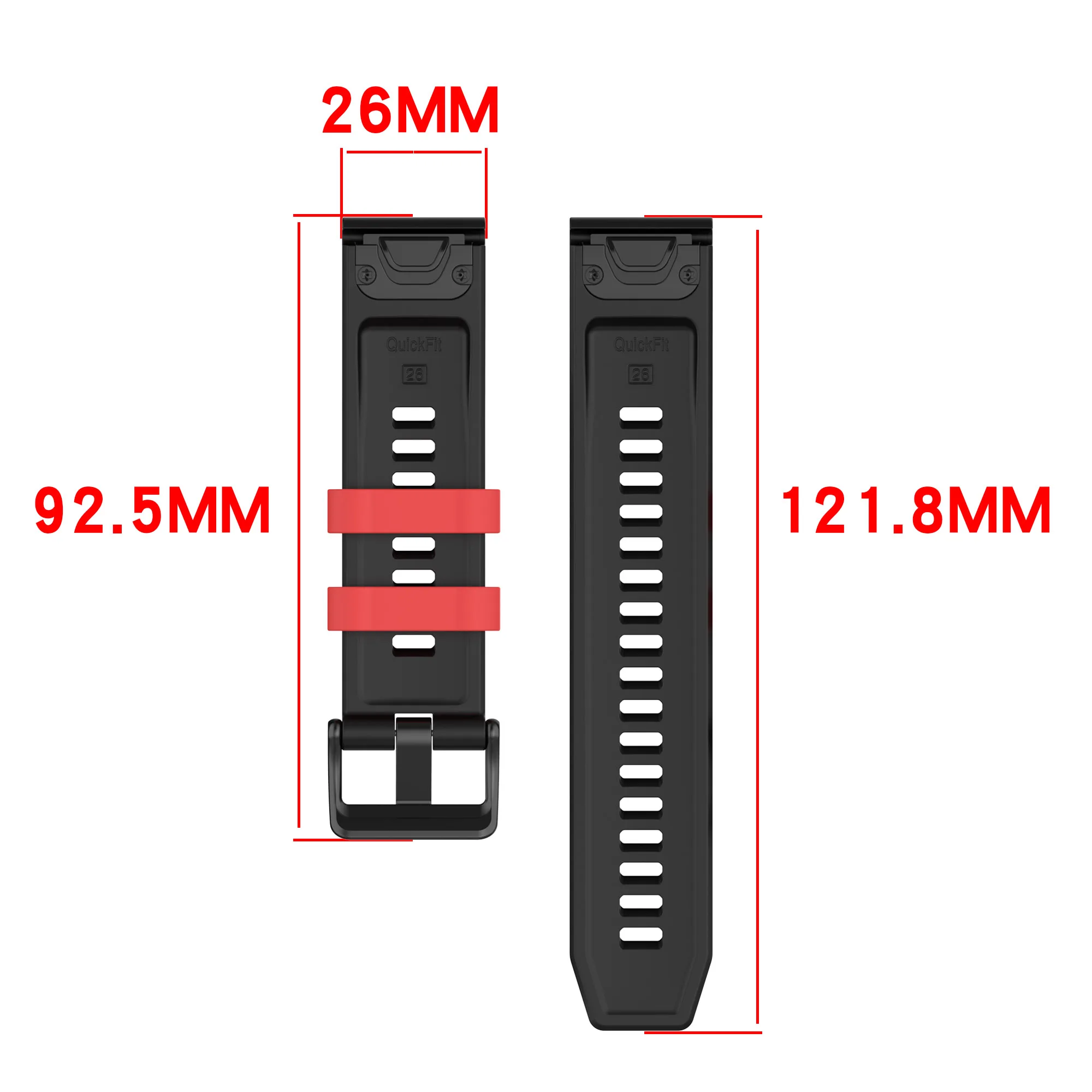 Versatile Silicone Strap for Smartwatches - Quick Fit 22mm/26mm