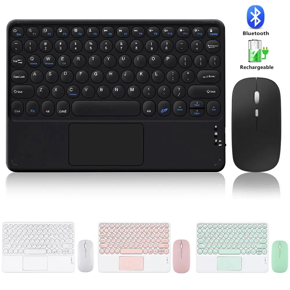 Ultra-Thin Wireless Bluetooth Keyboard and Mouse Combo Rechargeable Touchpad for iPad Xiaomi Samsung Tablet Android IOS Windows |