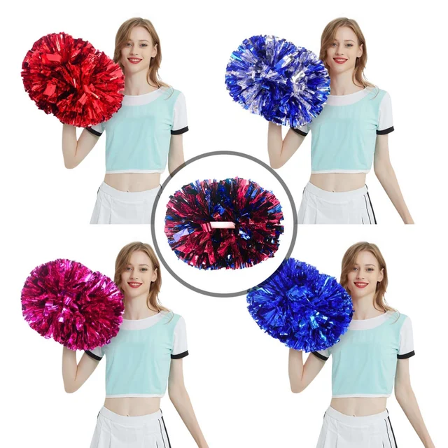 2 Pack Cheerleading Pom Poms with Baton Handle for Team Spirit Sports Dance  Cheering Kids Adults for Dace Sport Competition - AliExpress