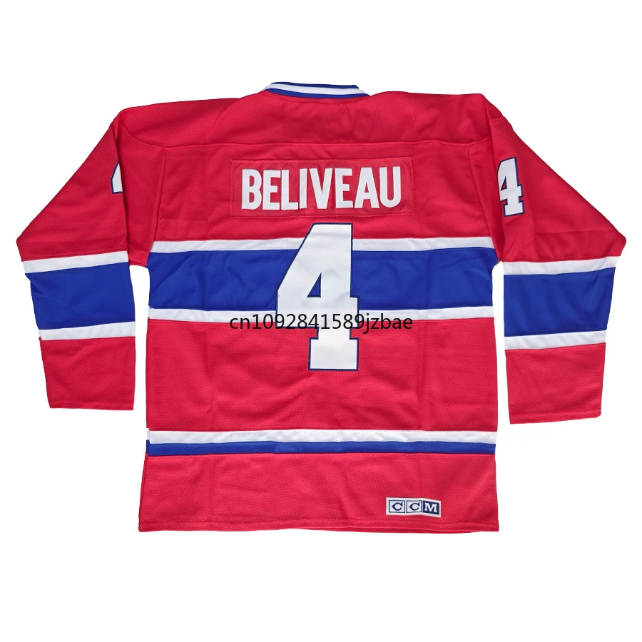 Jean Beliveau Jersey Canada Montreal Retro Ice Hockey Jerseys 19 Larry Robinson Jersey All Stitched Sport Sweater Us Mens M-3XL