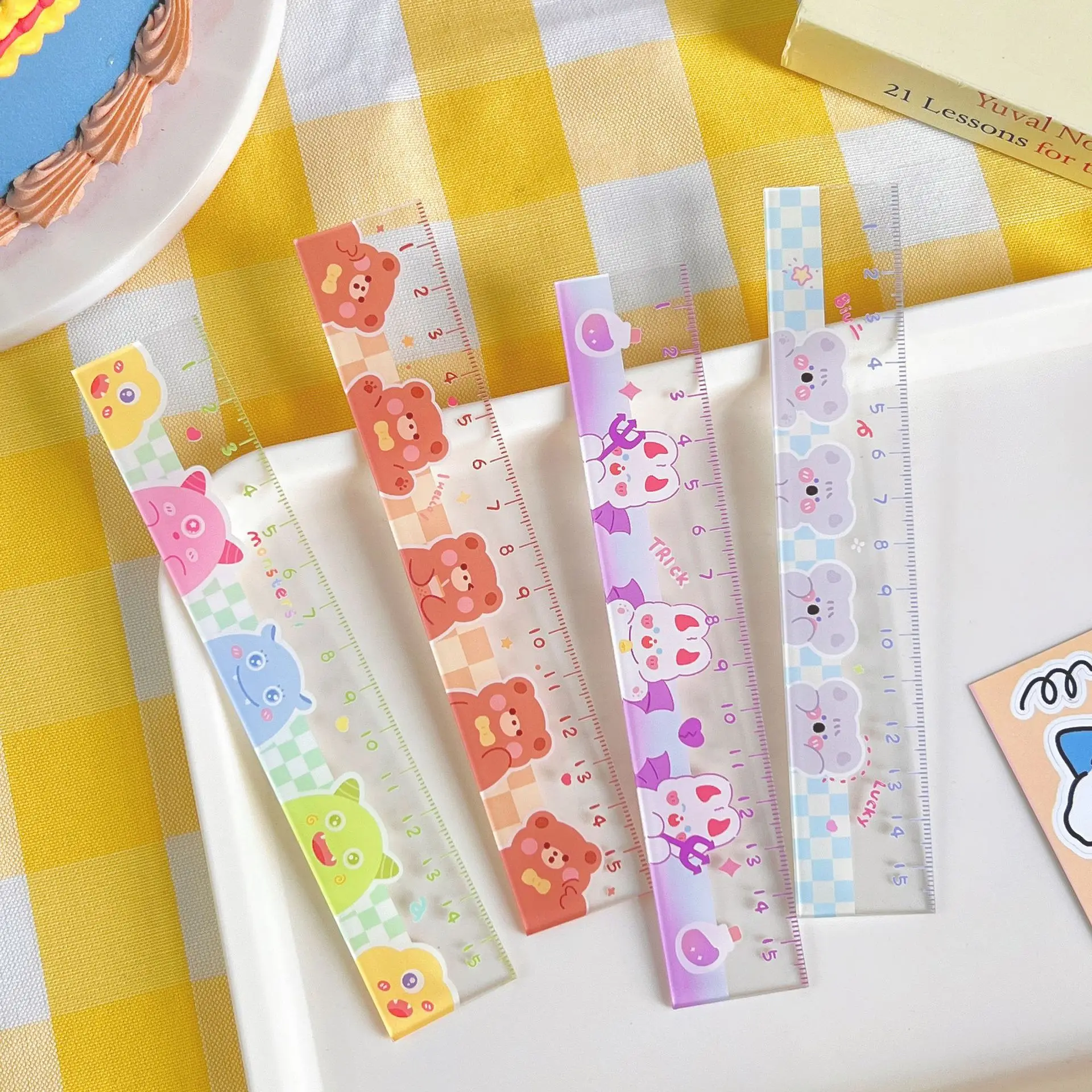 Folding Ruler 15CM Kawaii Study Time DIY Drawing For Kids