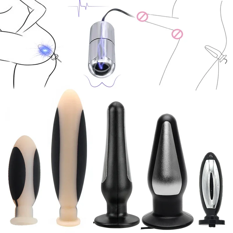 Electro Sex Toys electric sex toys Electro schocker Stimulation Massage Masturbation Pulse Anal Butt Plug Penis Ring Nipple Clamp Massage Gloves/Pad E-stim sex toy