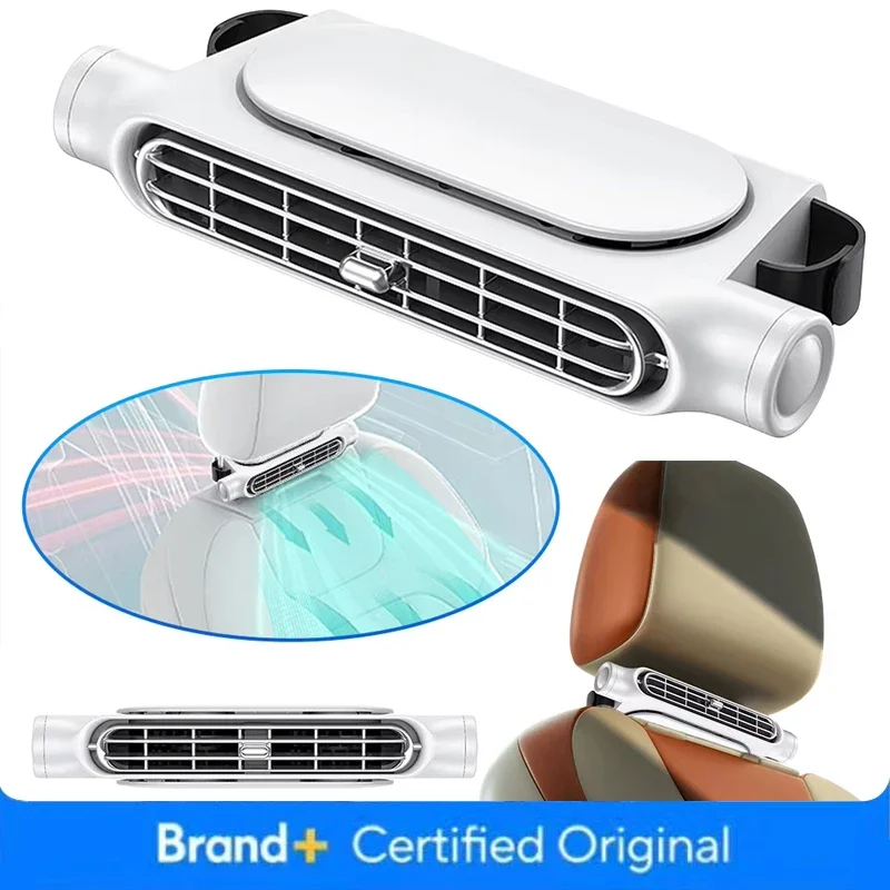 Backseat Cooling Fan Electric Auto Backseat Car Fan Three Adjustable Wind Speeds Cooling Tool for Mini Cars RVs Sedans