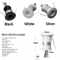 1W Mini Spotlight RGB IP65 KTV Spot Leds Lights 12V Ceiling Focos Downlight Stair Cabinet Spots Lamp with Transformer 220V~265V 2