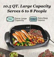 Electric Skillet Nonstick Extra Deep, with Glass Vented Lid 2