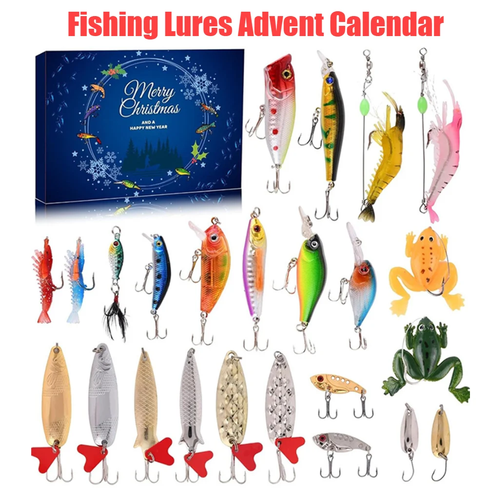 Advent Calendar Fishing Lures Christmas Advent Calendar 24 Days Countdown Fish Bait Xmas Gift For Fisher Angler christmas countdown calendar christmas advent calendar fishing advent calendar