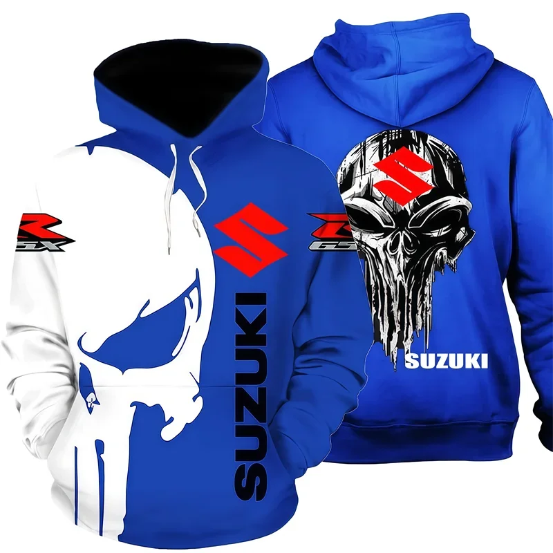 Suzuki Herren-Freizeitsportbekleidung, 3D-gedruckt für Outdoor-Motorräder und Fahrradbegeisterte, hohe Qualität für Herbst und Winter