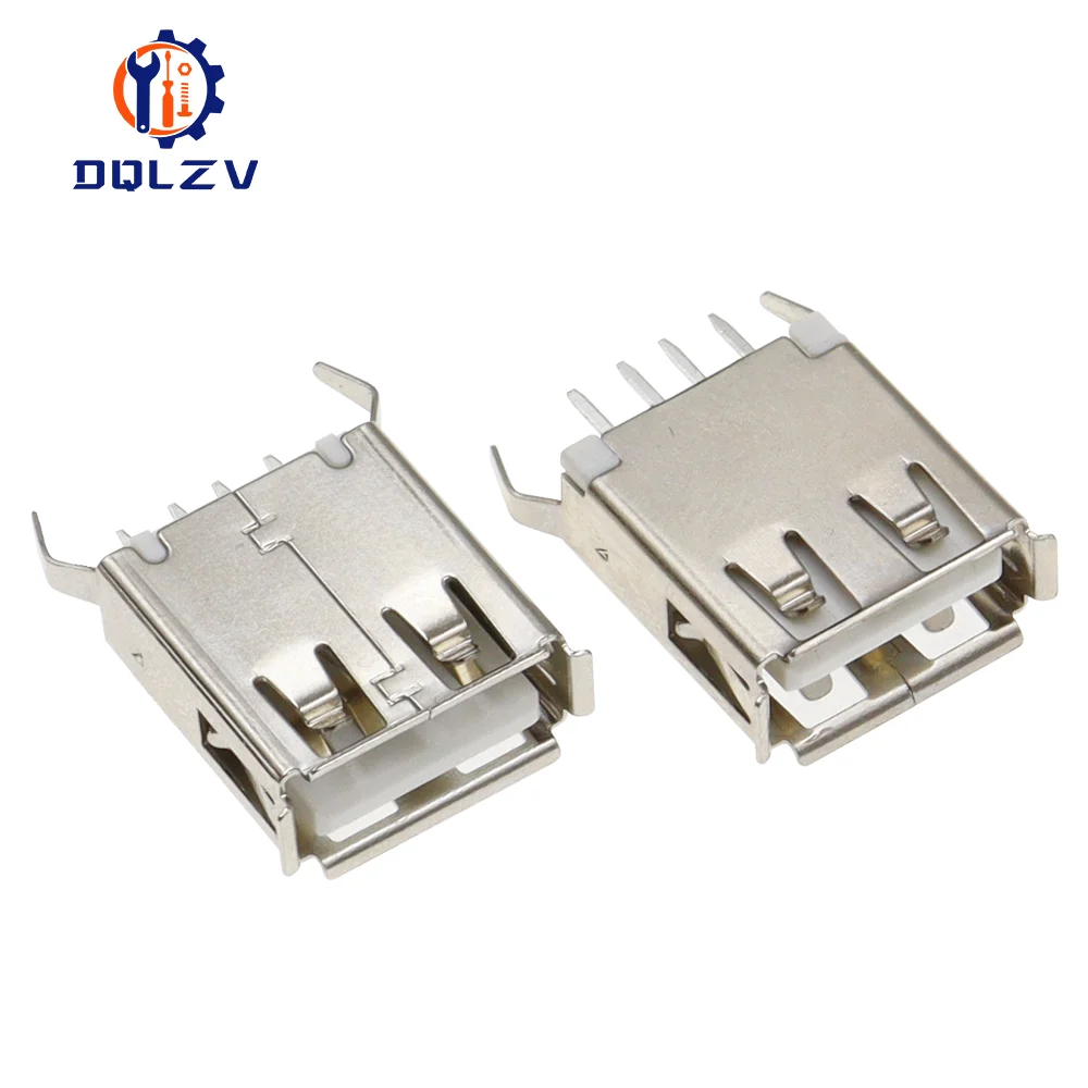 USB 2.0 인터페이스 커넥터 소켓 유형 A 암형 180도 DIP 직선 바늘 용접 와이어 PCB DIY