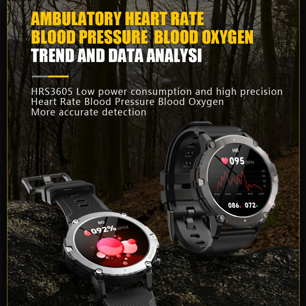 JingTider ߰ Ʈ ġ  ߿ 3 Proofing Smartwatch  ȭ IP68  1.3  ȭ PK T1 Pro T2