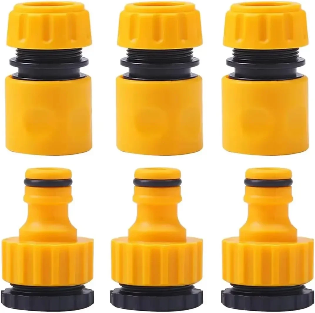 Hose Connector 6 Pcs Garden Quick 1/2&rdquo; End Double Male Hose Coupling Joint Adapter Extender Set For Pipe Tube