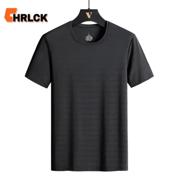 CHRLCK Plus Size Summer Ice Silk Short Sleeve T-Shirt Men's Loose Thin Sports T-shirt For Seniors Outdoor Fitness Casual T-shirt 1