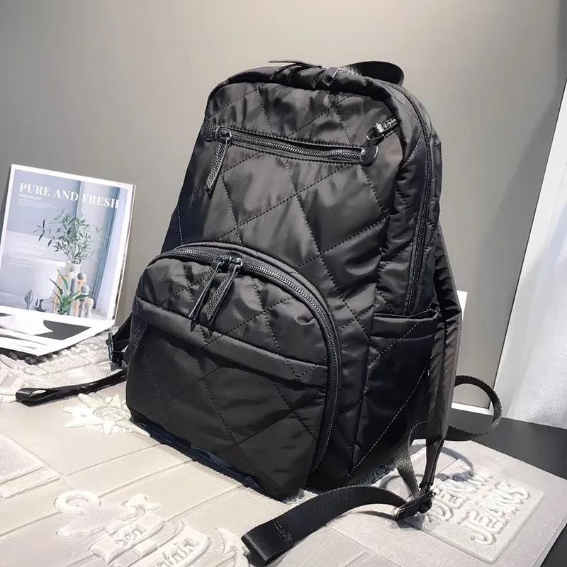 New Women Leisure Backpack 2023 Waterproof Nylon Neutral Backpack Large Capacity Simple Travel Leisure Commuter Bag
