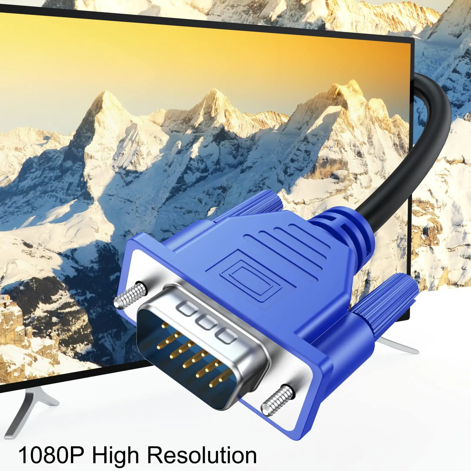 PC Ʈ TV Ϳ VGA-VGA ̺, VGA-VGA  ̺, 1080P Ǯ HD - ڵ HD15, 6 Ʈ