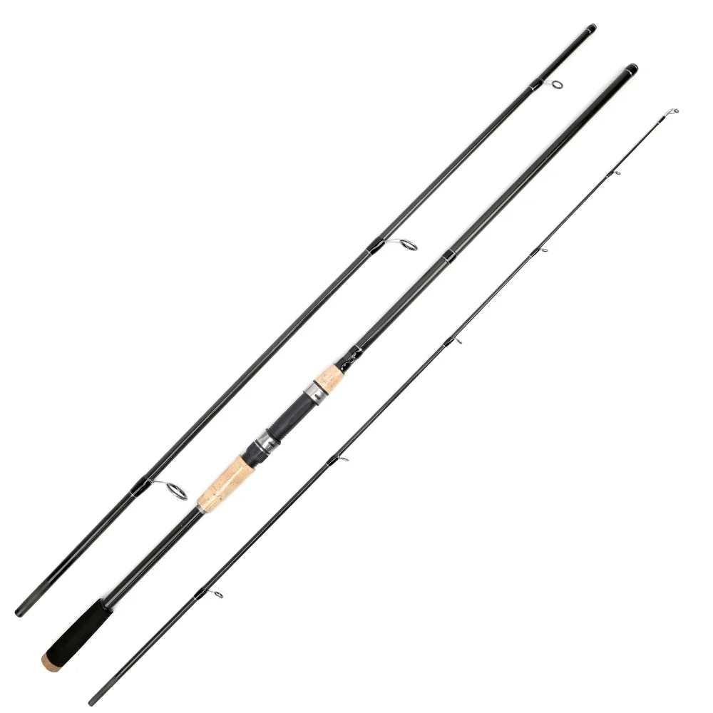 Baitcasting Spinning Fishing Rod 1 8m 2 1m UltraLight Carbon Fiber Rod Pole 3Section with EVA
