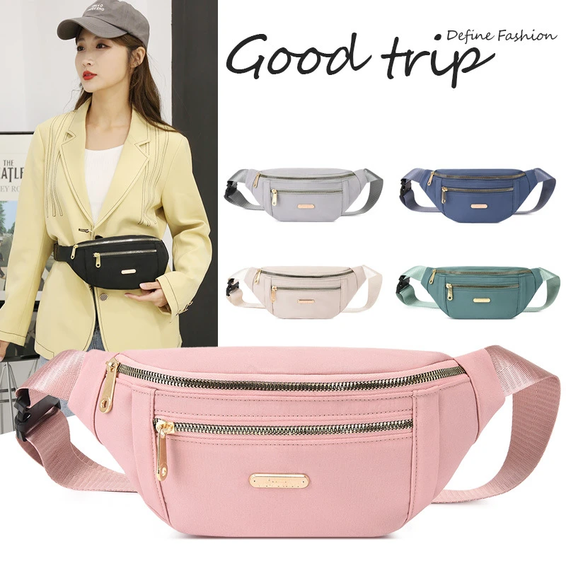 Waist Bags Fanny Pack Women Oxford Leisure Color Hip Bum Bag Shoulder Crossbody Chest Bags Handbags All-match Messenger Belt Bag