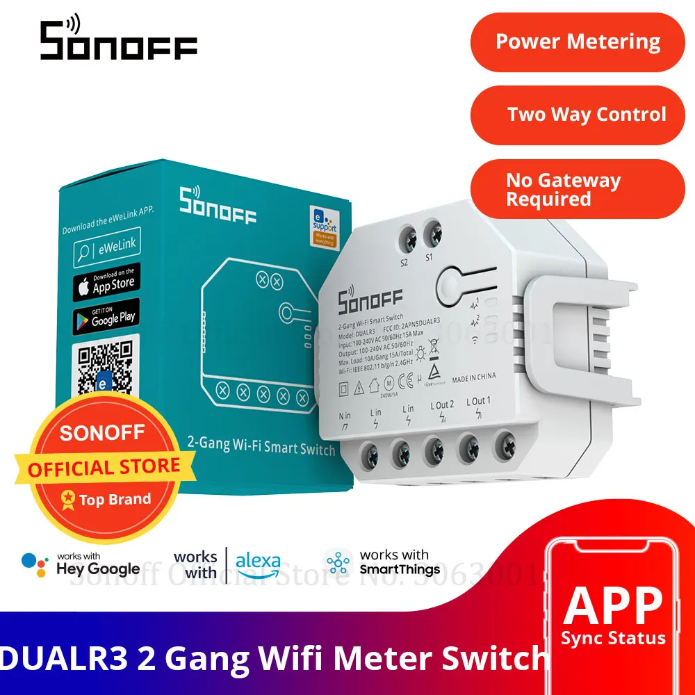Sonoff Dual 2CH Wifi Smart Switch Home Remote Control Wireless Switch