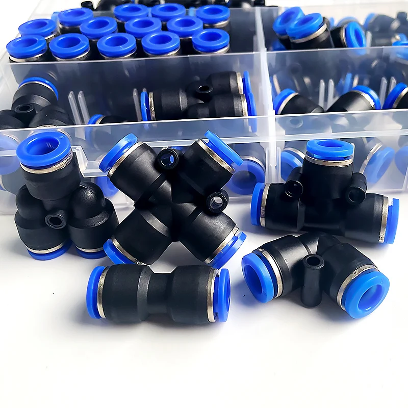 공압 커넥터 키트, 박스형 PU-8, PE-8, PZA-8, PY-8, PV-8, PG-8, PK-8, 8mm, 6mm, 호스 파이프 튜브, 공기 외경, 41 PCs
