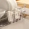 Mini Hanging Cup Rack Wall Mounted Storage Shelf with Drainage for Kitchen Living Room Drying Clothes Organizer Space Saver 4