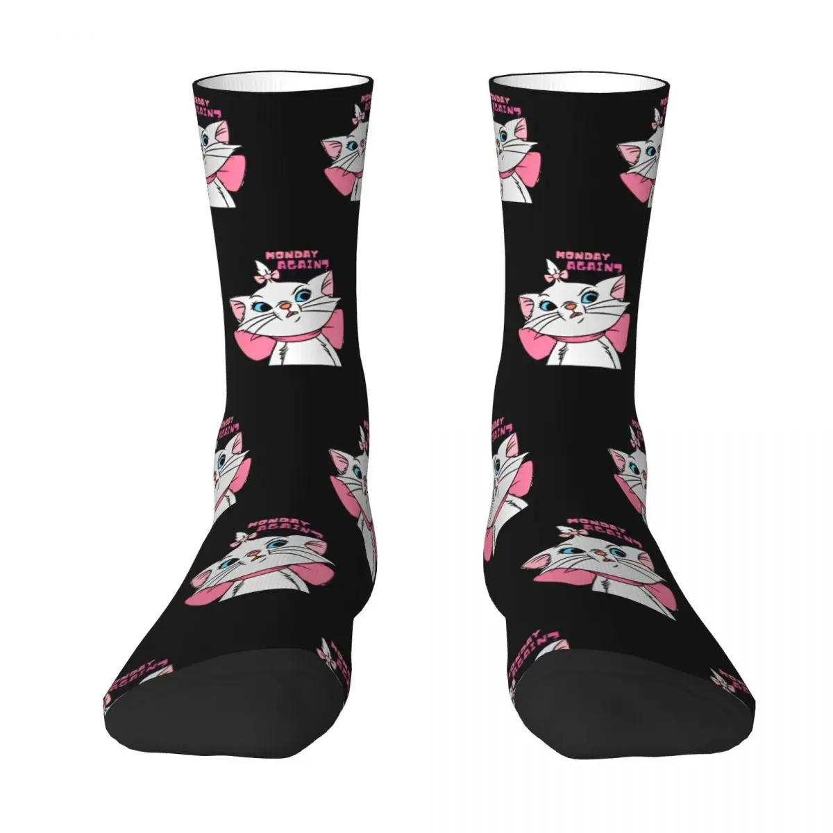 

Носки зимние теплые в стиле ретро для мужчин и женщин, милые впитывающие пот носки-трубы средней длины с изображением кота-Марии аристокота