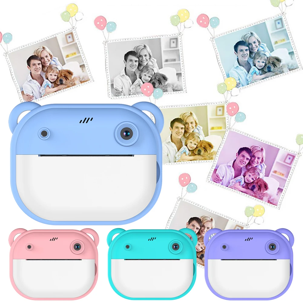 Kids Mini Instant Print Camera HD 1080P Digital Video Photo Camera w/ Print Paper Selfie Camera for Girls Boys Aged 3-12