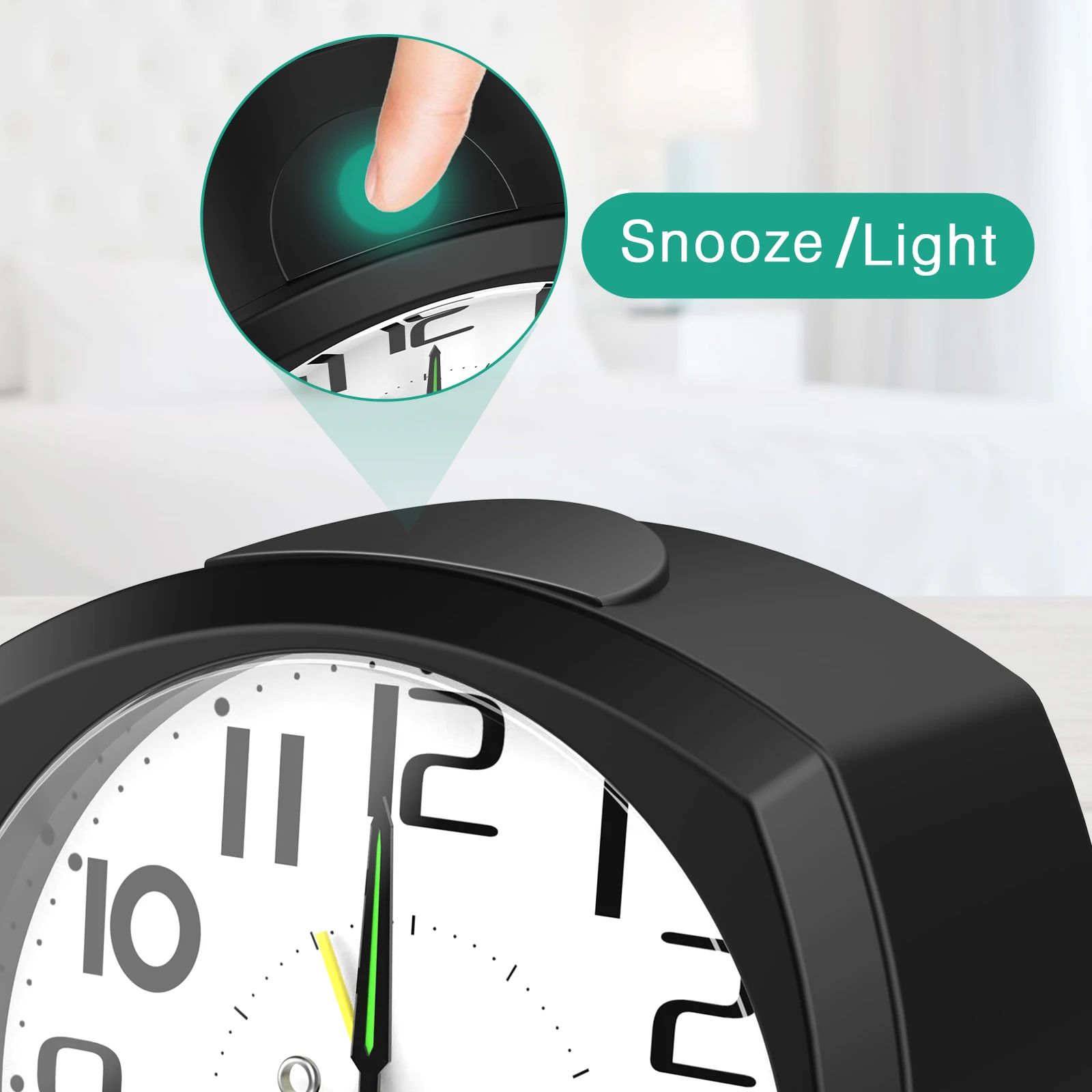 Digital Table Clock Digital Clock Table Clock ORIA Silent Alarm Clocks Analog Alarm Clocks for Heavy Sleepers Non Ticking Bedside Clock with Luminous for Bedroom Office Desk