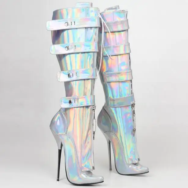 

Tiptoe High Heel 18cm Holographic Stage Boots Ballet Women Shoes Dance