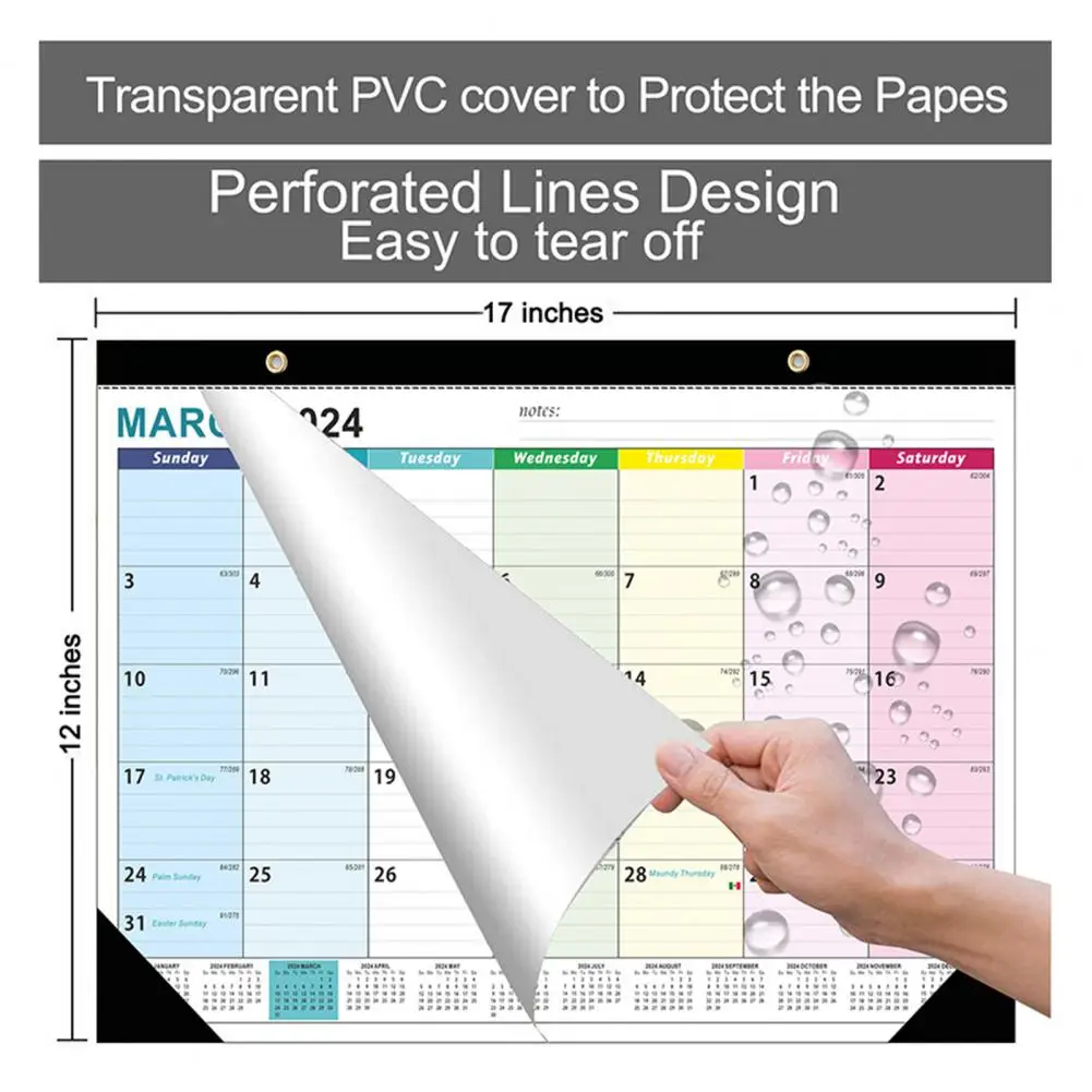 2024 Calendar Wall 365-day Countdown Desktop Calendars Multifunctional Durable Beautiful English Calendars for 2024-2025 Wall