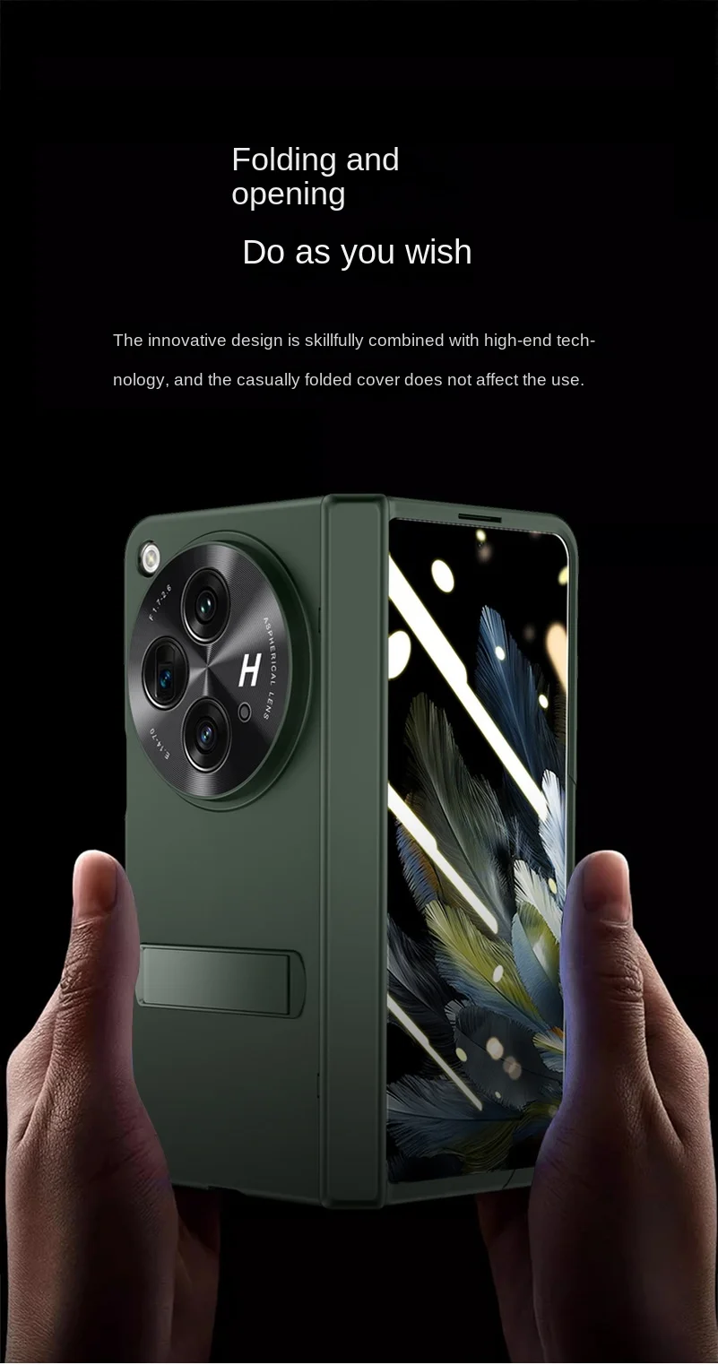 With Privacy Temped Glass Flim Full Protect Case For OnePlus One Plus Open Spring Hinge Hold Lens Cama protect_voghion.com