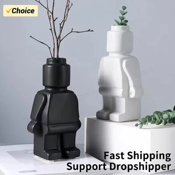 European Resin Block Man Vase 1