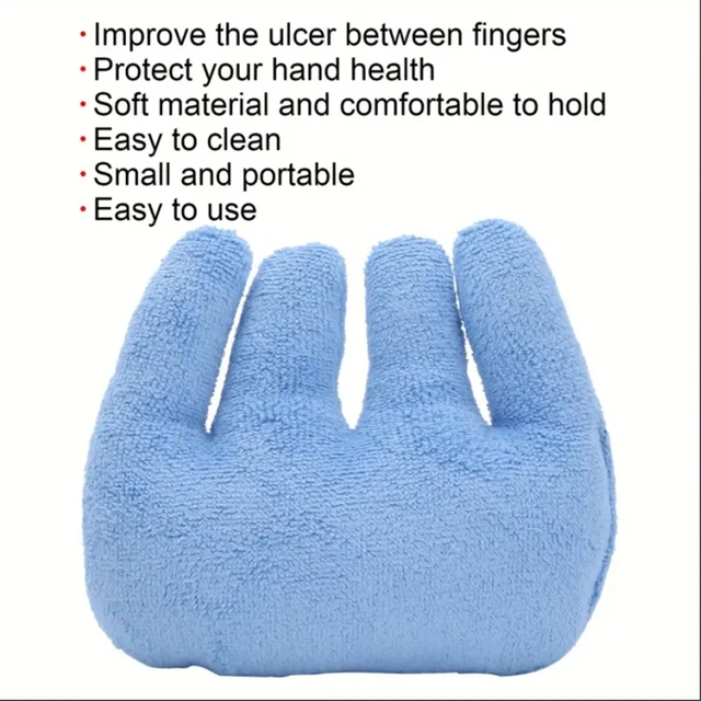 Blue Hand Rehabilitation Grip Cushion with Finger Separators 4