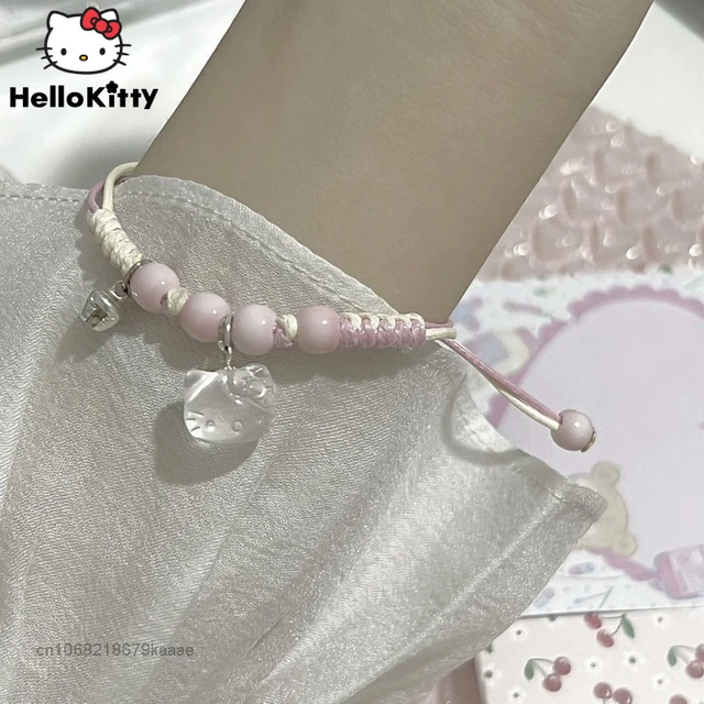 Sanrio Hello Kitty Bracelet Charms Metal KT Bangles Women Accessories  Bracelets Y2k Jewelry Making Kit Kids Girlfriend Gift