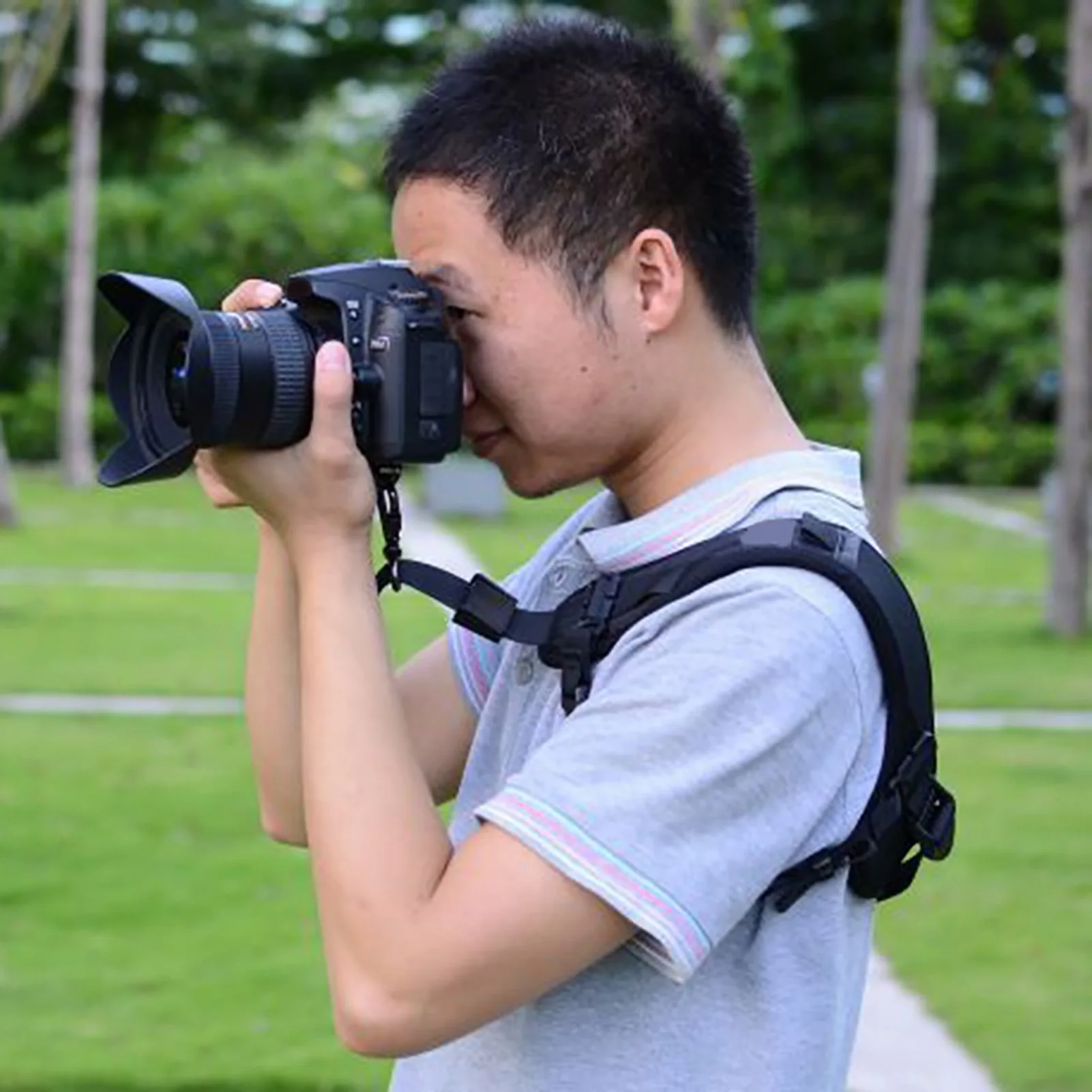 안전 테더가 있는 카메라 슬링 스트랩, 퀵릴리즈 슬링 벨트, 니콘, , 후지 DSLR 카메라용 어깨 스트랩