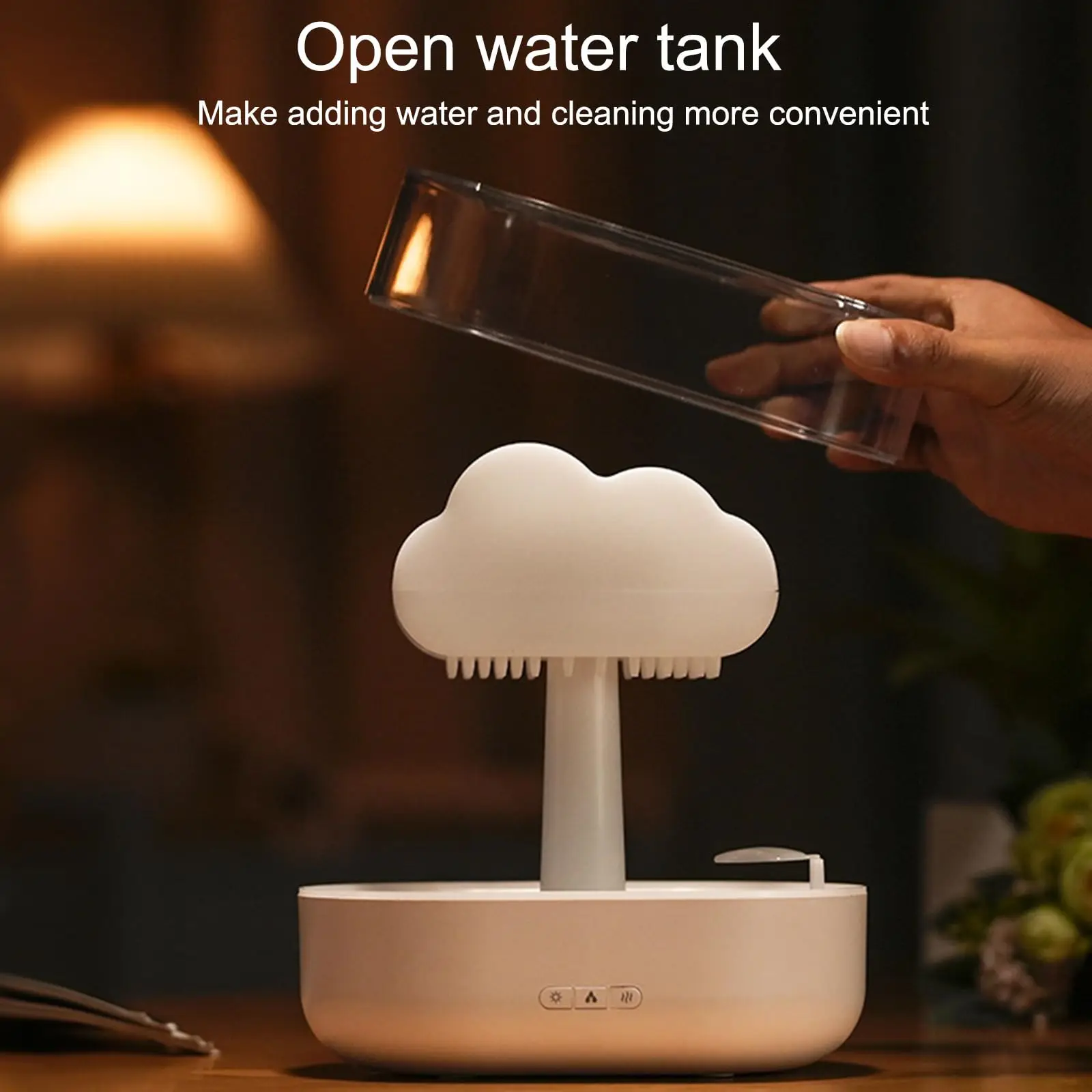 Cloud Rain Humidifier Water Drip 200ml Cloud Aromatherapy Essential Oil Diffuser with Diffuser with 7 Colors LED Light 4