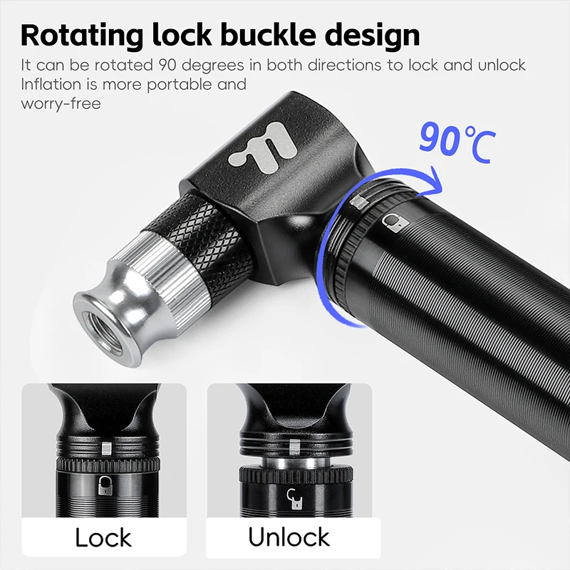 WEST BIKING Mini Bicycle Pump 130PSI Portable Aluminum Alloy Bike Pump for Schrader/Presta Valve MTB Road Bike Accessories