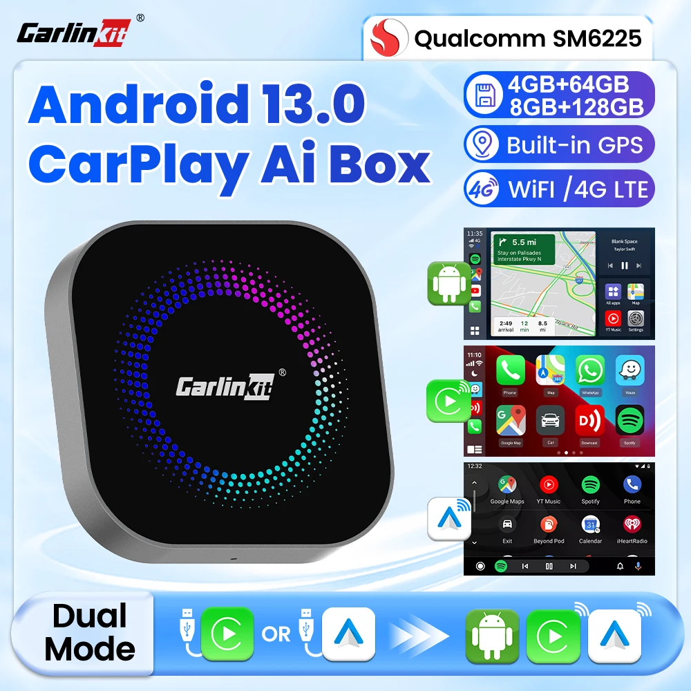 CarlinKit New Wireless CarPlay Android Auto Adapter Android 13
