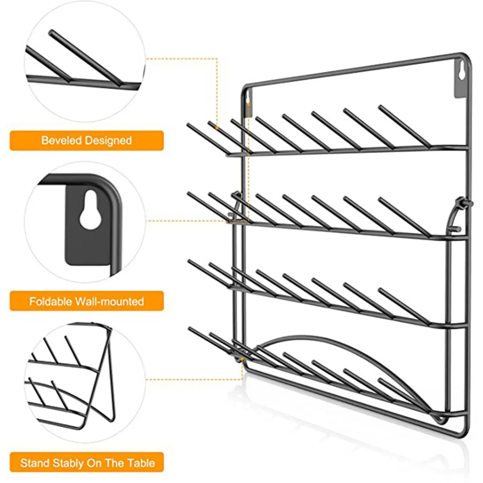 4 Set of 54-Spool Sewing Thread Holder Wall-Mount Metal Storage Organizer  Rack