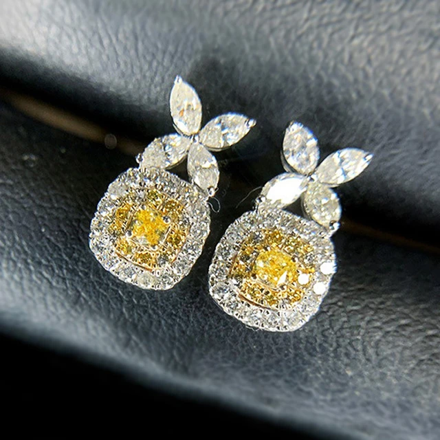 Yellow Color Enamel Pearl Embellished Chandbali Earring | FashionCrab.com