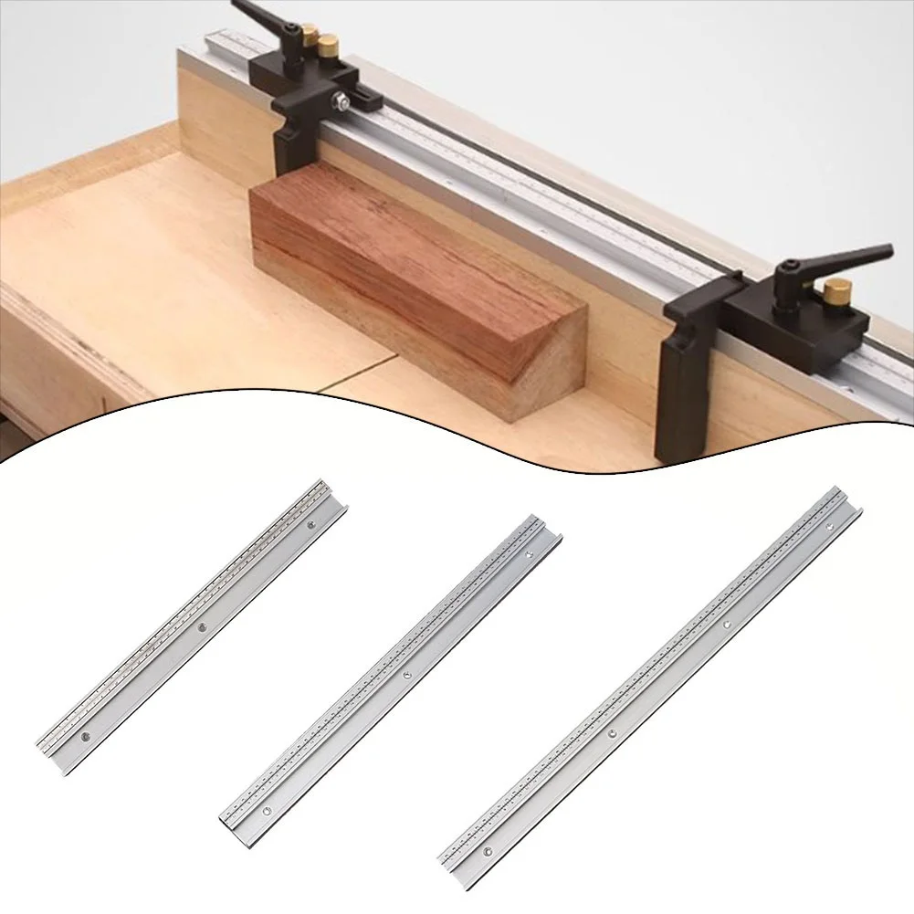 ​Scale Chute Aluminum Alloy 45Type T-Track With Scale Slot Miter Track 40-60cm DIY Table Woodworking Machinery Parts Power Tools