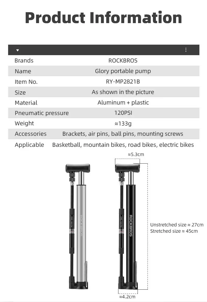 bike pump with gauge detail