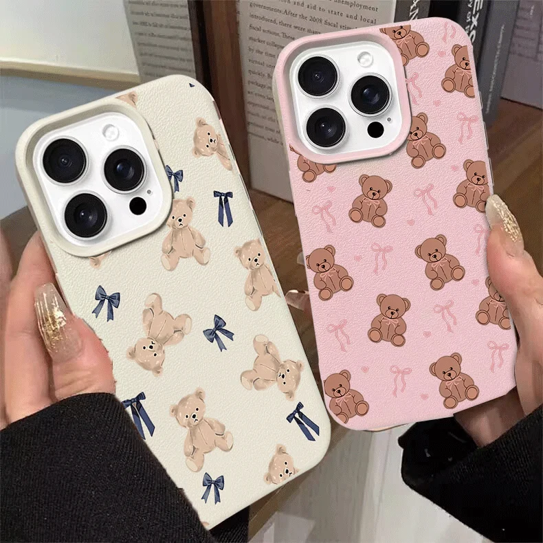 Lovely Bow Bear Silicone Phone Case